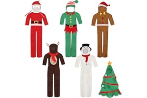 STRDFEVE 6PCS Christmas Elf Doll Clothes,Xmas Doll Outfit,Elf Doll Costume Santa Elk Snowman Gingerbread Christmas Tree Doll Clothing Elf Accessories for Christmas Party Decorations(not Included Dolls)