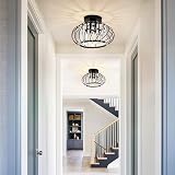 FRIDEKO HOME Modern Ceiling Light 28cm Black LED Crystal Flush Mount view 3