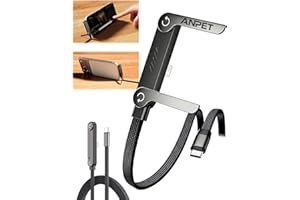 240w Braided Fast Charge Cable with Built-in Phone Stand, 2-in-1 Invisible Holder Charger Cable, Super Fast Stand Data Cables