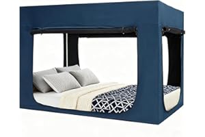 Quinnsus Upgraded Bed Tent Bed Canopy King Size Tents for Adult and Kids - Portable Sleeping Bed Tents 90% Blackout with 4 Do