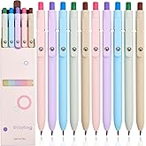 Gel Pens School Office Supplies - 10 Pcs 0.5mm Cute Black Ink Ballpoint, Macaron Colored Fine Point Pen, Desk Accessories for Women College Teacher, Pastel Smooth Writing Pen for Journaling Gifts