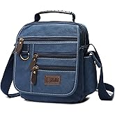 Sunsomen Mens bag Canvas Shoulder Bag Small Messenger Crossbody Bag Work Bag Vintage Multi-function