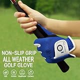 FINGER TEN Kids Golf Gloves All Weather Left Right Hand Blue Medium Pair view 4