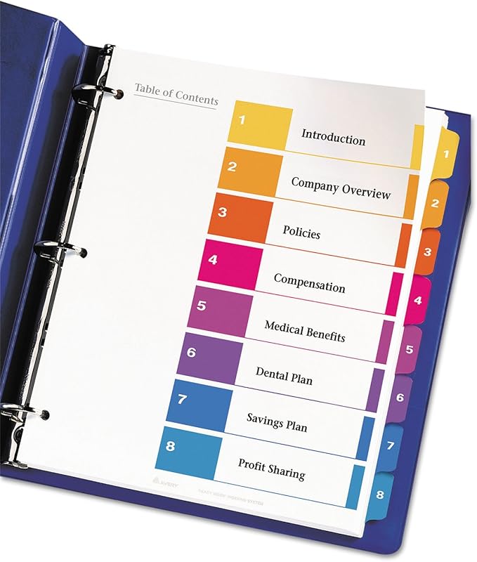 Index Dividers White 951 975 951 Collated Numbered Sets Side Tab 1 25th Cut 1 Set Per Pack Kleer Fax Letter Size Index Dividers Office Products