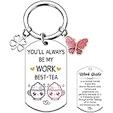 Coworker Leaving Gifts for Women - Funny Friendship Thank You Work Bestie Keychain Present for Friend Colleague Christmas