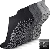 Non Slip Yoga Socks with Grips for Pilates, Ballet, Barre, Barefoot, Hospital Anti Skid Socks for Women and Men