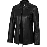 TRENDS GENESIS Women's Real Lambskin Leather Coats - Casual Style Long Genuine Leather Jackets for Women