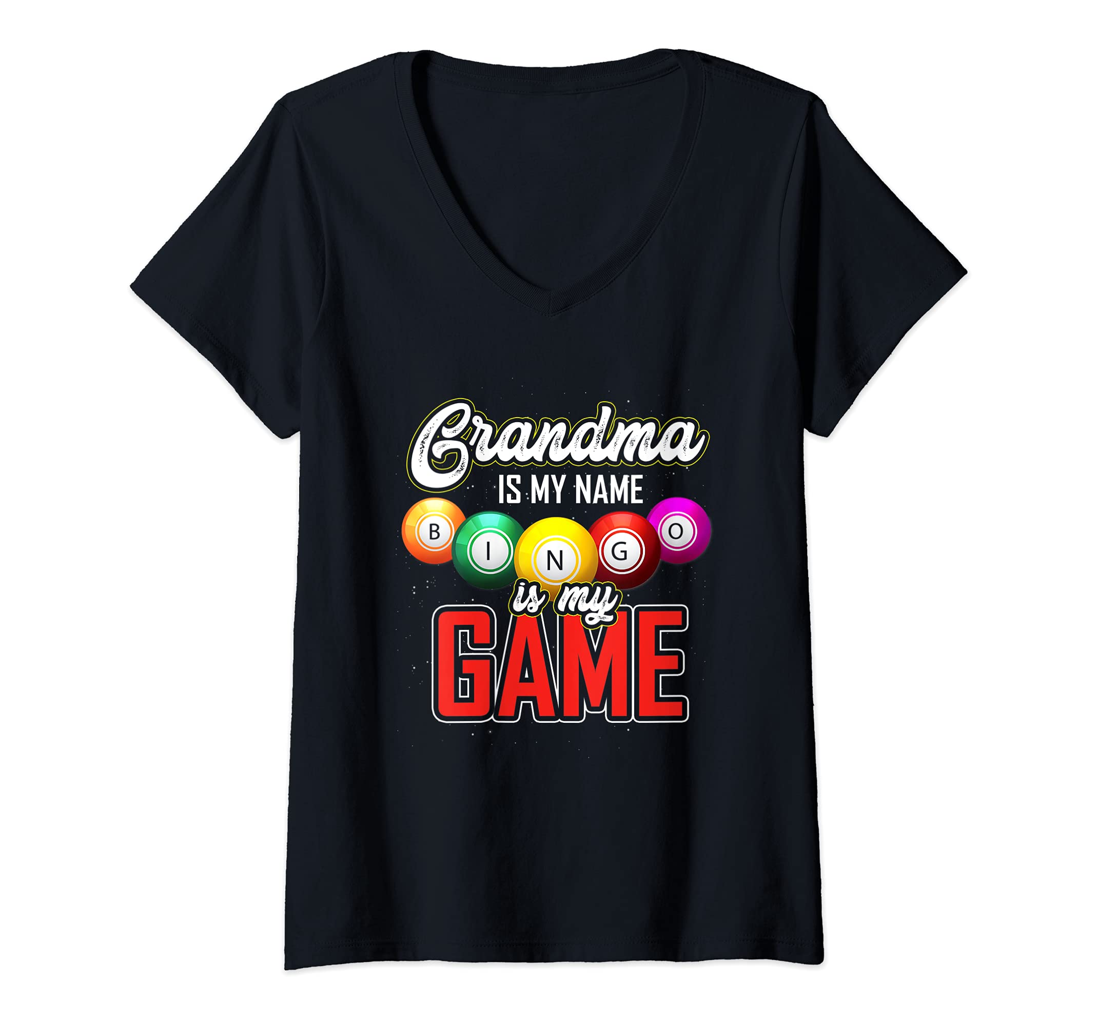 Womens Retirement Gift Bingo Player Grandma Retirement Gift Bingo V-Neck T-Shirt