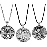XJYHDY Tree of Life Necklace Set – 3-Piece Celtic Tree of Life Jewelry with Yggdrasil Pendant, Viking Nature Necklace for Women & Men