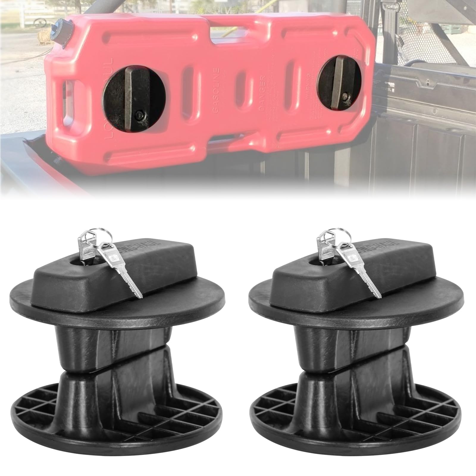 Photo 1 of UTVJATV Gas Can Mount Lock + 2PCS Lock Mount Keys Fit for 30L Storage Container on UTV ATV Motorcycle Cars Off-Road