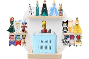 Taladad for TonieBox and Tonie Shelf Cloud,Tonies Storage for 12-20 Tonie Figures Characters Magnetic Wall Shelf for Tonies Toniebox, Charging Station (White)