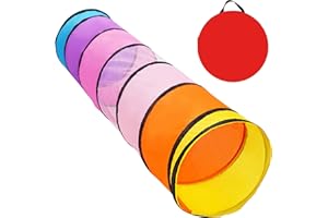 Pink Colorful Pop Up Crawl Tunnel Toy Tent for Baby Toddlers,Infant Children or Dog Cat Pets, Indoor & Outdoor Toys for Boy a