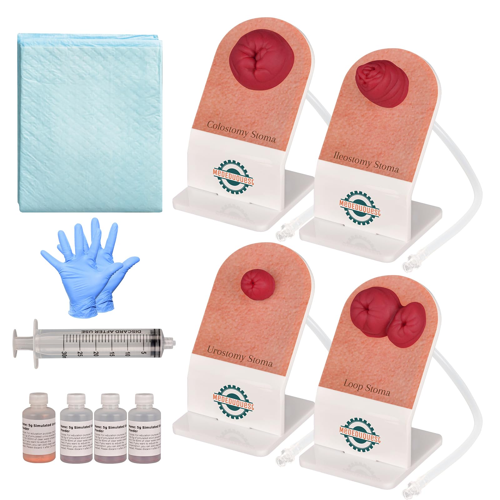 Photo 1 of MedEduQuest Ostomy Care Training Kit, Stoma Models for Medical Education, Ostomy Practice Model Kit for Teaching Demonstration