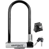 Kryptonite Kryptolok Standard Bike U-Lock, Heavy Duty 12.7mm Steel Shackle | Anti-Theft High Security Bicycle Lock with FlexFrame-U Bracket, 4 in x 9 in Interior, 2 Keys and Vinyl Coating