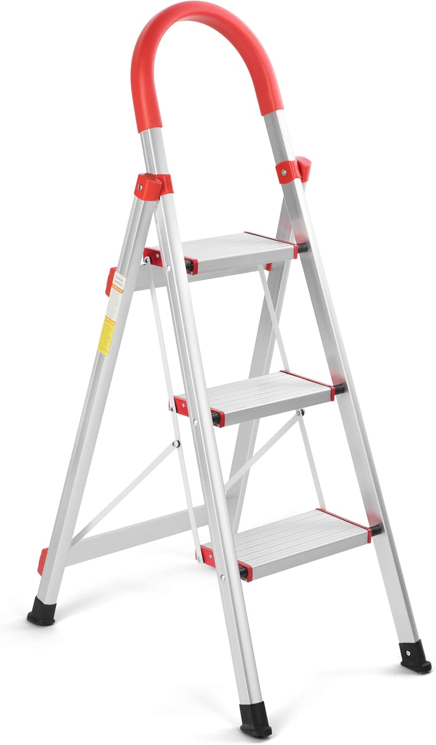Home Ladder, Folding Step Ladder, Aluminum Step Stool Ladder, Multi Purpose Lightweight Platform Stool, 330 lbs Load Capacity Ladder, 3 Step - - 