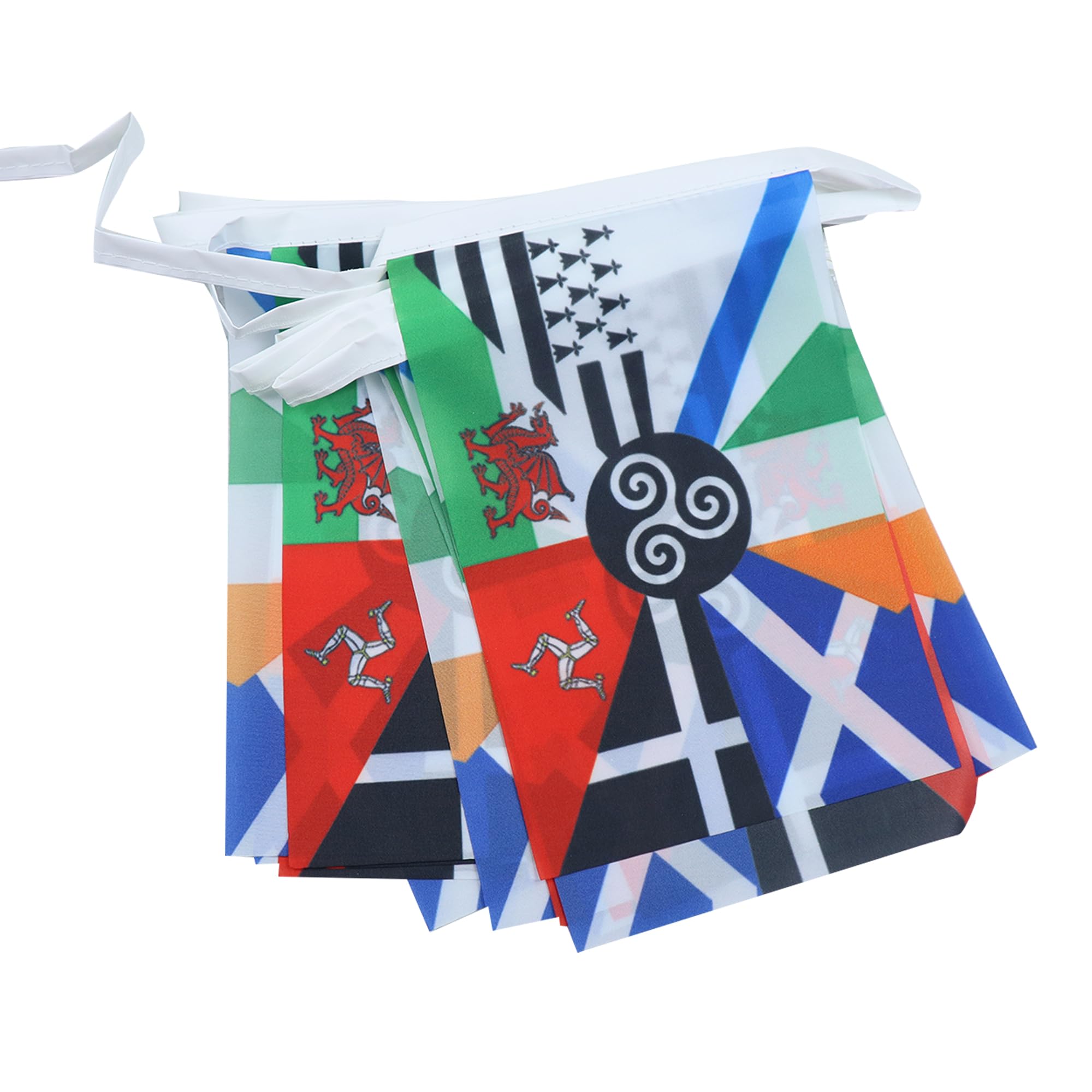 AZ FLAG - Multi Celtic Bunting Flag - 40 Ft Garland with 20 Celtic countries Flags 18'' x 12'' - 100% Polyester String Pennant - 12 meters