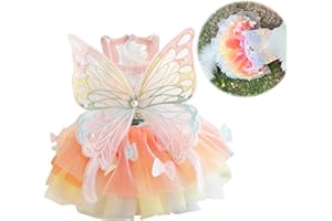 Guijinhao Butterfly Wings Dog Dress Summer Pet Wedding Skirt Lace Princess Tutu Cute Party Cat Outfit for Small Medium Dogs A