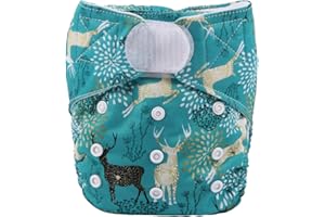 SIGZAGOR Baby Pocket Cloth Diaper Nappy Wide Hook and Loop (Regal Deers)