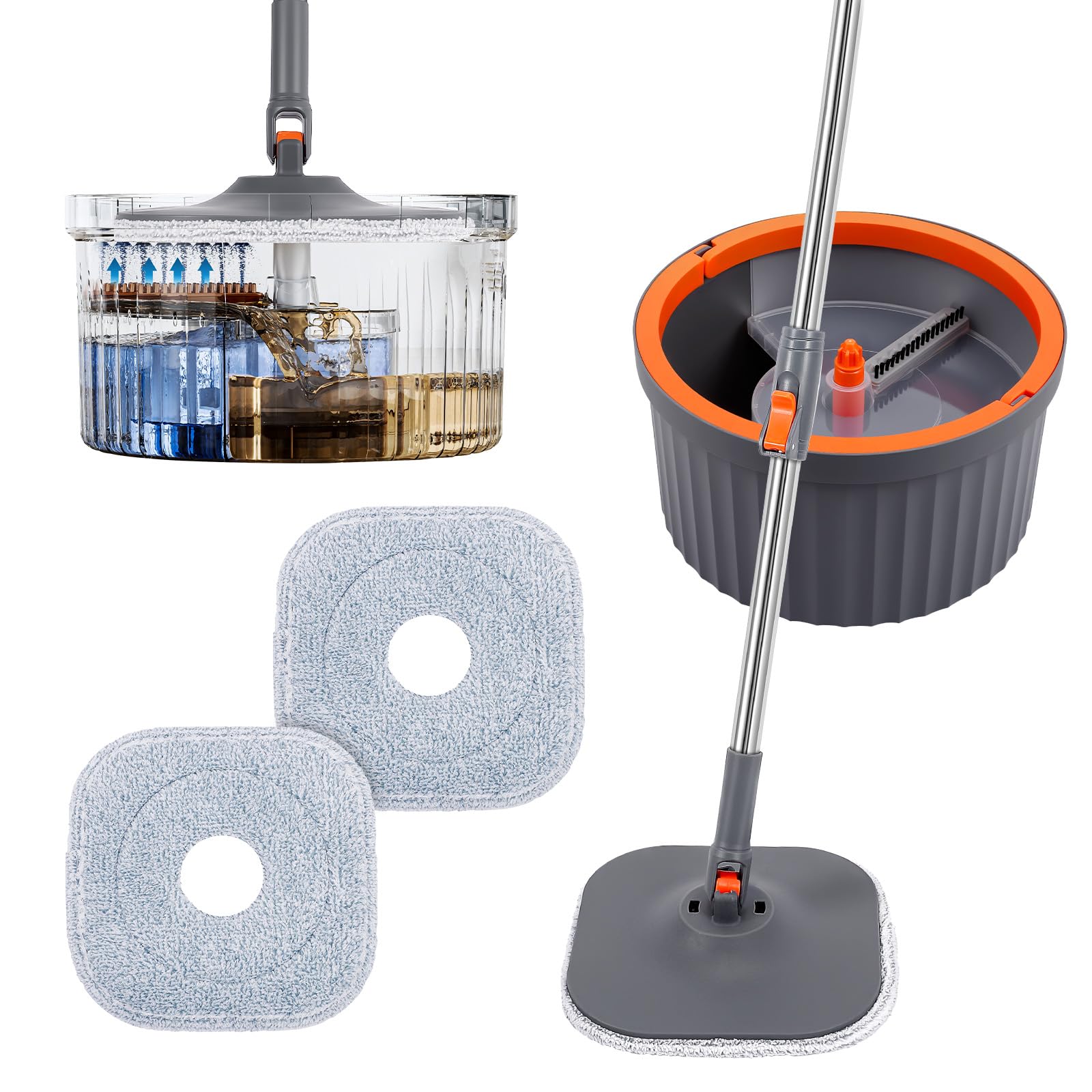 Photo 1 of ********READ CLERK COMMENTS********
Chabatree Mop and Bucket Set?Spin Mop and Bucket Set with Separate Dirty and Clean Water?2 Replaceable Mop Pads?Deep-Cleaning Mops for Floors, Versatile Mops for Walls