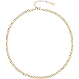 Aobei Pearl 18K Gold Paperclip Chain Choker Satellite Chain Biwa Pearl Pendant Necklace Dainty Jewelry for Women