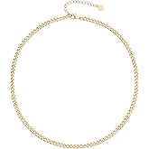 Aobei Pearl 18K Gold Plated Paperclip Chain Choker Satellite Chain Freshwater Cultured Biwa Pearl Pendant Necklace Dainty Jewelry for Women