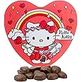 Hello Kitty Heart Tin with Milk Chocolate Hearts Valentine's Day Candy Gift Set, Individually Wrapped Chocolates, Classic Pink Collectible Case, 2.54 Oz
