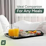 Zuvo Anti-Slip Food Serving Tray with Handles Set of 2 Black view 4