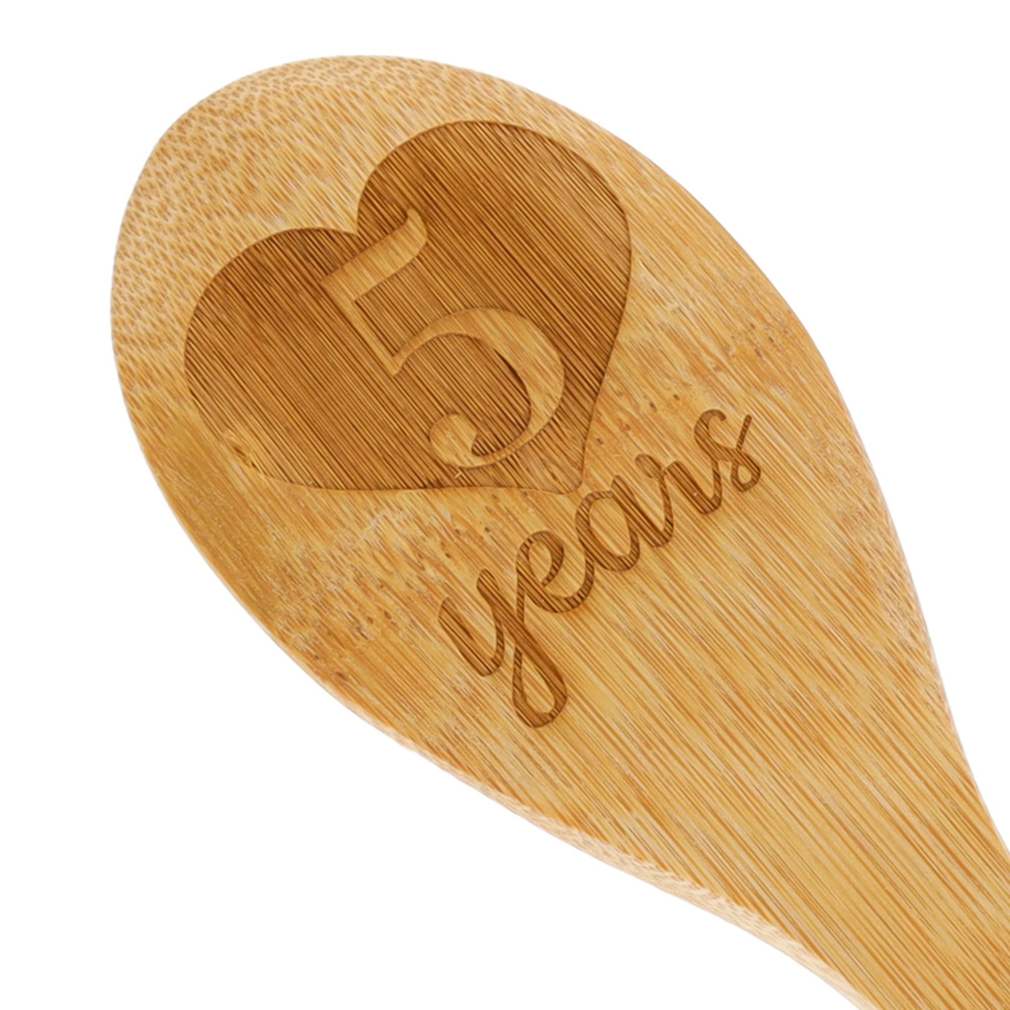 5th Anniversary Engraved Wooden Spoon Gift Baking Spoon 5 Years Married Wood Anniversary Present 5 Year Together Gift