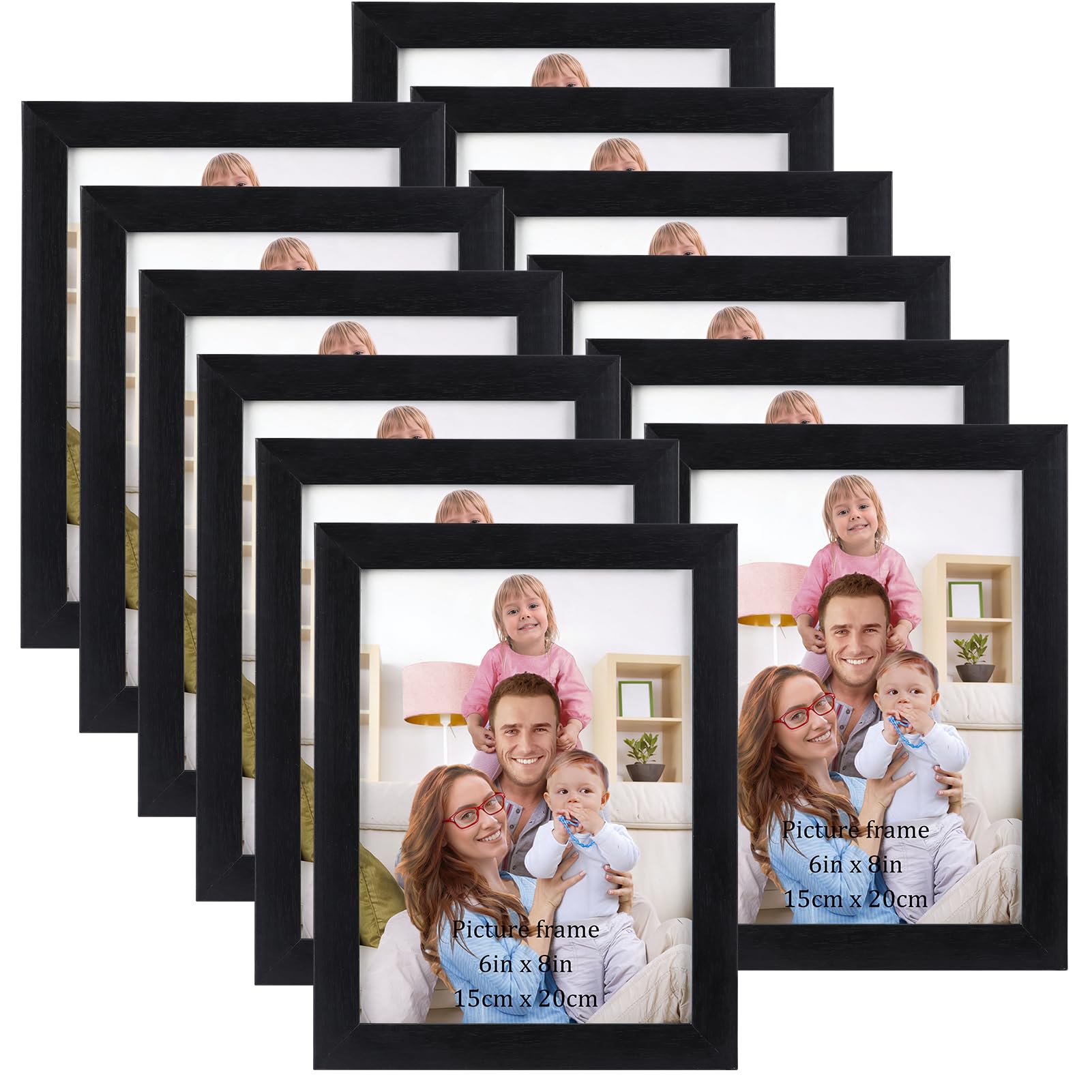 Giftgarden 8x6 Photo Frames Black Picture Frame 6x8 for Wall or Tabletop, Set of 12 — image 1