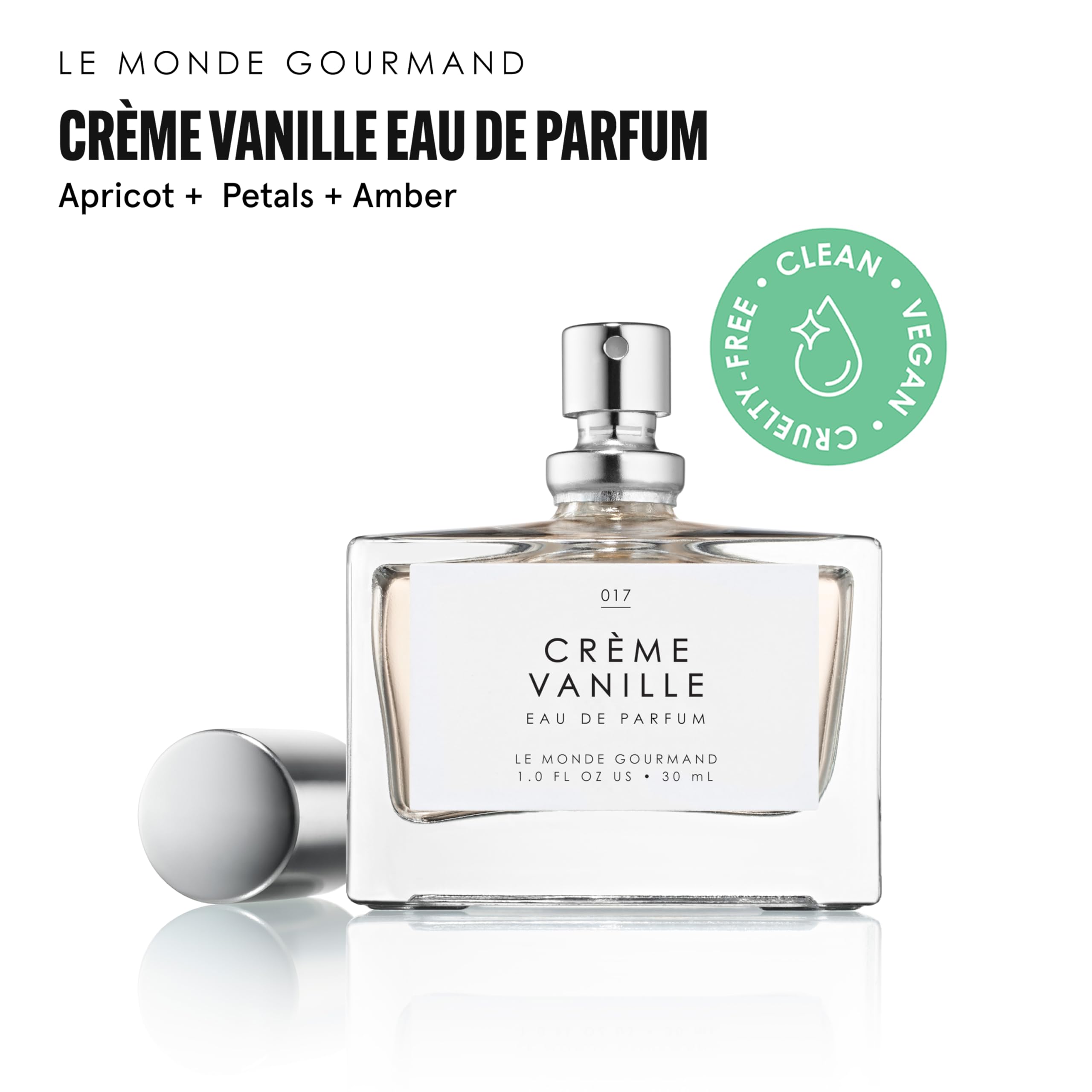 Le Monde Gourmand Crème Vanille Spray Eau de Parfum -Warm Vanilla, Jasmine, Amber Perfume Notes - 1 fl oz (30 ml)