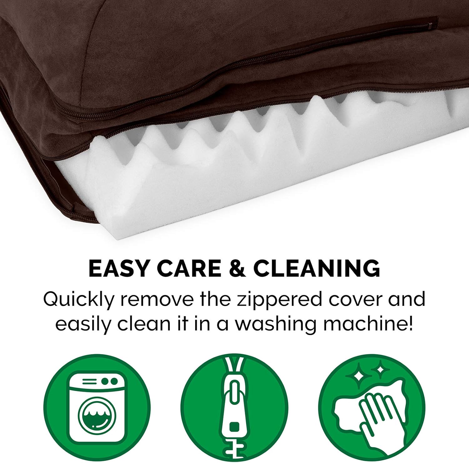 Furhaven Pet Dog Bed - Deluxe Orthopedic Two-Tone Plush and Suede L Shaped Chaise Lounge Living Room Corner Couch Pet Bed with Removable Cover for Dogs and Cats, Espresso, Jumbo : Pet Supplies