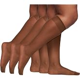 Berkshire 6728 Women's All Day Sheer Knee Highs &ndash; Reinforced Toe 20 Denier Nylon Stockings - 3 Pair Pack