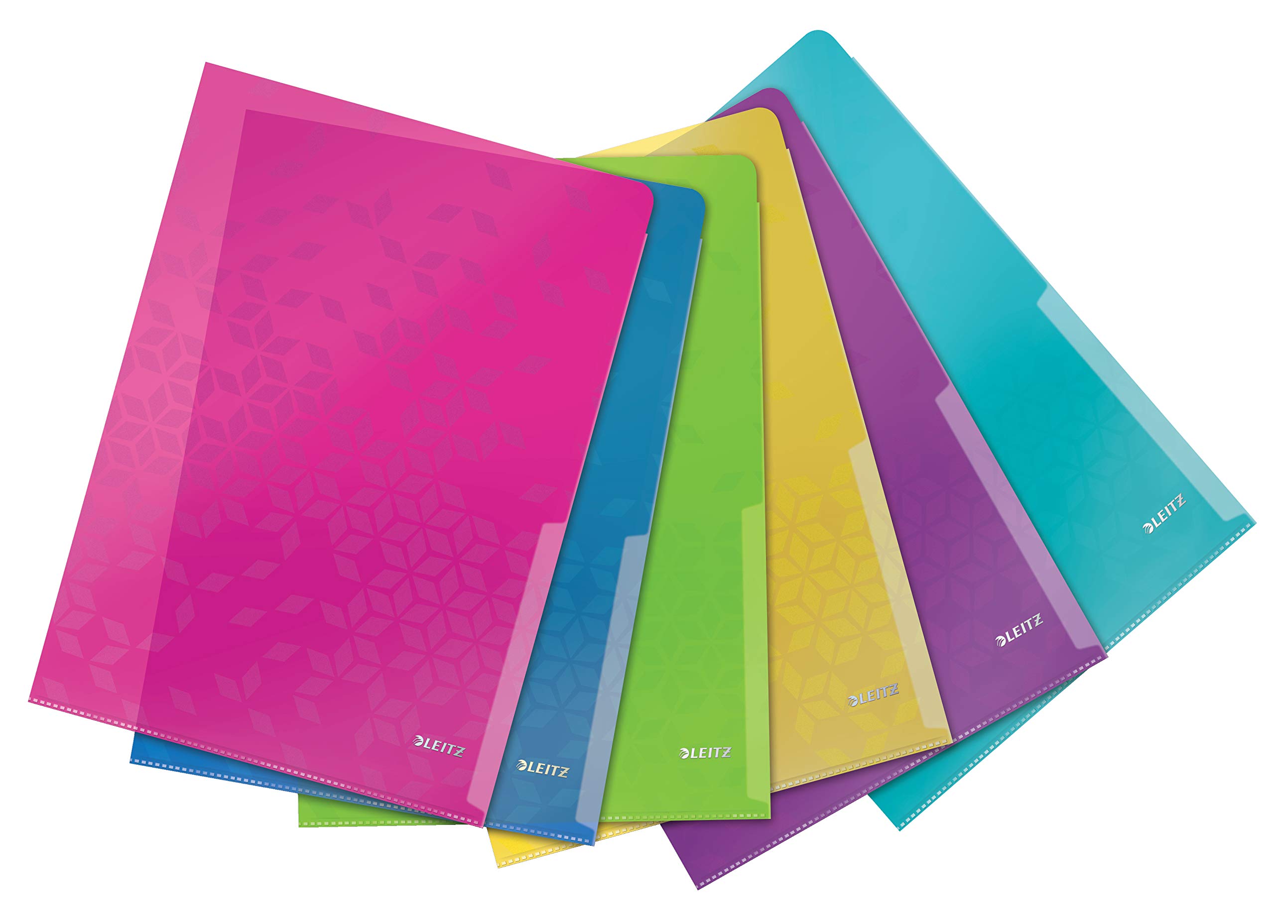 Leitz Wow A4 Folder - Assorted Colours (Pack of 6)