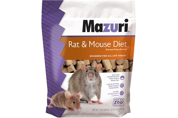Mazuri | Pet Rat & Mouse Food | Rodent Pellet Blocks| 2 Pound (2 Lb.) Bag