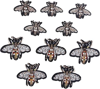 Amazon Co Jp Supvox ラインストーンパッチ アップリケ 服装用 アイロンビーズ キラキラ 刺繍 蜂 かわいい 布貼り 服縫製diyアクセサリー ホーム キッチン