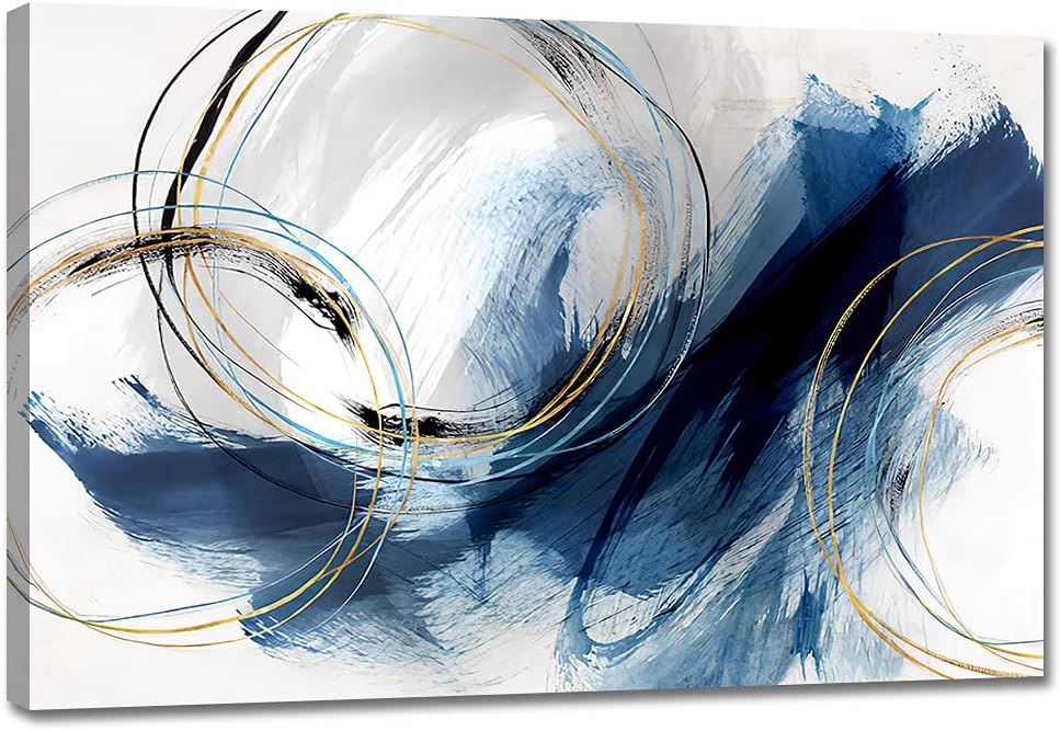 Wall Décor - Wall Art Canvas Abstract Art Paintings Blue Fantasy Colorful Graffiti on White Background Modern Artwork Decor for Living Room Bedroom Kitchen 30x20in