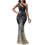 Cololura Women Sequin Elegant Sexy One Shoulder