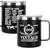 DECZHIYU 90th Birthday Gifts for Men Women - 1935 90th Birthday Gifts for Him Her - 90 Year Old Birthday Decorations Gift for Men Women Turning 90 Gift Cup - 12oz Vintage Mug