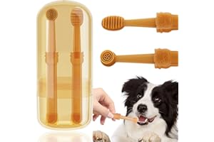 Tsxurepaw Dog Toothbrush, Pet Silicone Toothbrush Cat Tooth Brushing Kit with Storage Cup, 360° Doggie Kitten Toothbrush Tongue Cleaning Brush, Dental Care for Small Pets Ferret Dutch Pigs