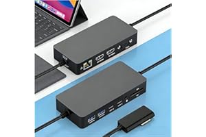 Surface Docking Station with Triple Displays Dual HDMI + VGA with Power Adapter,12 in 1 Surface Dock 2 for Microsoft Surface 