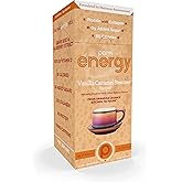 Perk Energy Original Vanilla Caramel Steamer Flavored Drink Powder (10 Servings Stickpack) - Gluten-Free, Peanut-Free, Soy-Free