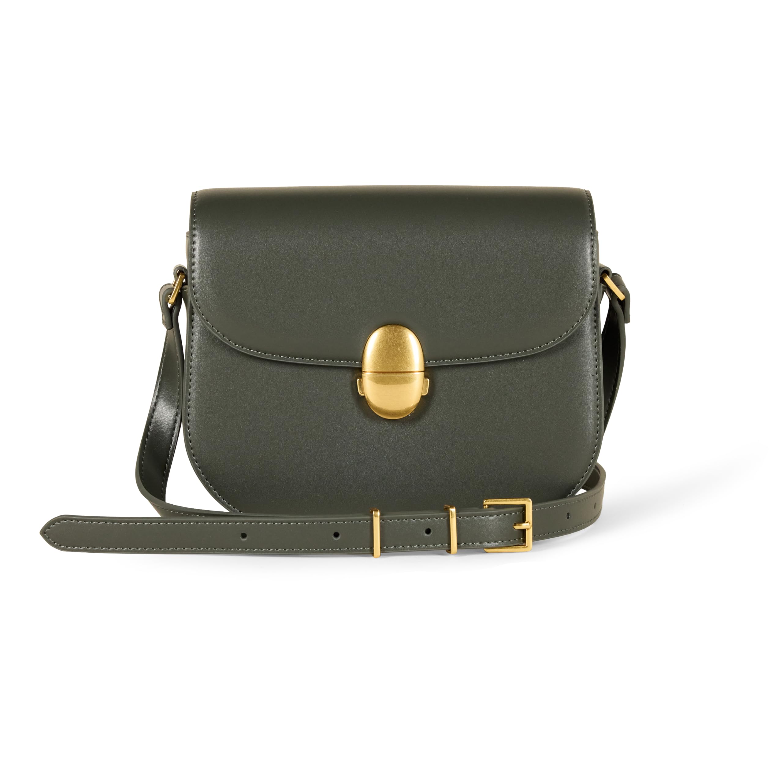 Photo 1 of Amazon Essentials Women's Crossbody Flap Bag, Dark Olive, One Size