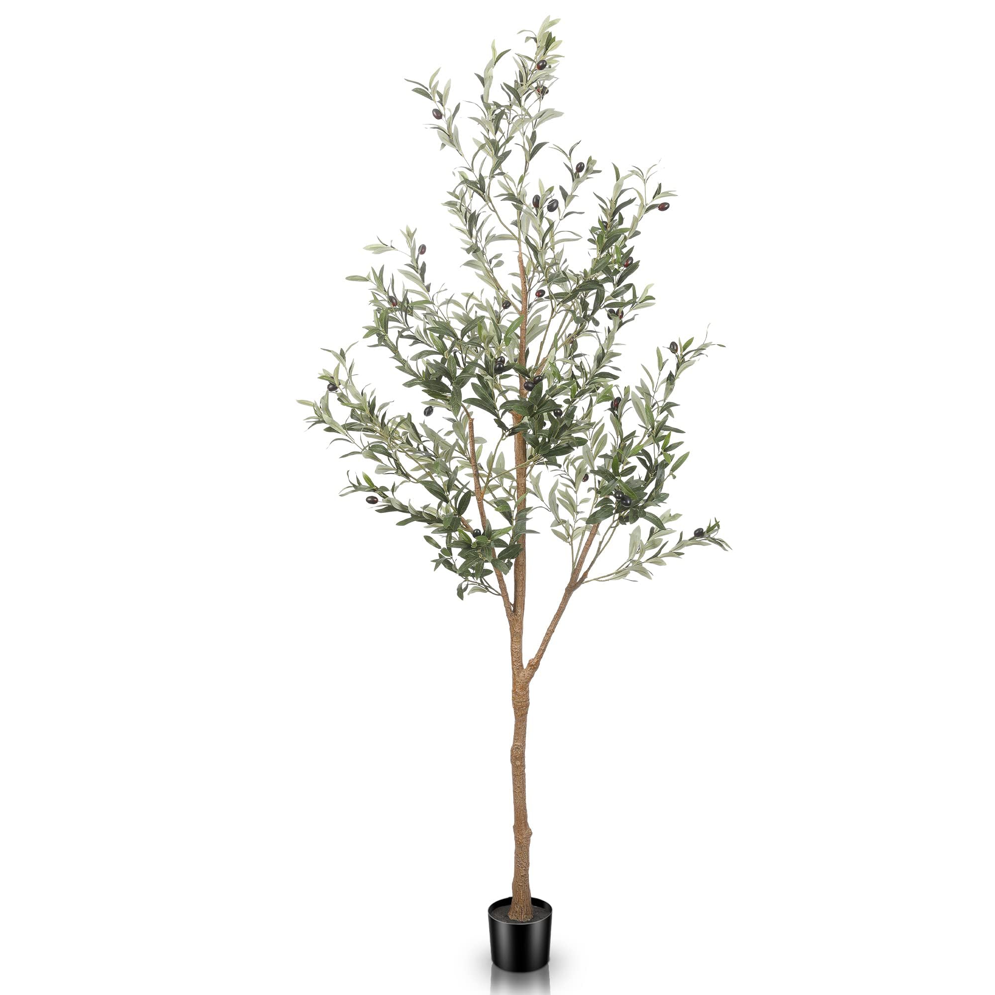 LYERSE 6ft Artificial Olive Tree Tall Fake Potted Olive Silk Tree with ...