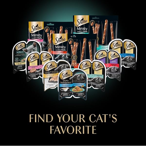 SHEBA MEATY TENDER STICKS CHICKEN CAT TREATS, CHICKEN FLAVOR, CAT SNACKS, 0.14 OZ., 5 COUNT, PACK OF 10 (50 STICKS TOTAL)