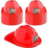 Aoriher 24 Pieces Firefighter Hat Plastic Fireman Hat Fire Chief Helmet for Kids Role Play Costume Christmas Party Favors