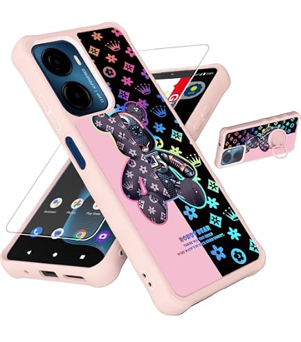 DIGTIALL Case For Cricket Magic 2 5G 2024 U655AC/ATT Propel 2 5G U655AA 6.5\" With Tempered Glass Screen Protector,Dual Layer Heavy Duty Shockproof Protective Cover,Frog On Mushroom