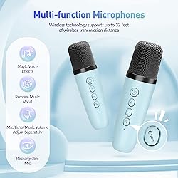 Karaoke Machine, Portable Bluetooth Speaker with 2