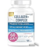 Granions Marine Collagen Pills – 2000mg Hydrolyzed Marine Collagen Peptides, Hyaluronic Acid, Vitamin C, Calcium, Magnesium – Skin, Hair, Nails, Pro Aging Hyaluronic Acid Supplements – 180 Tablets