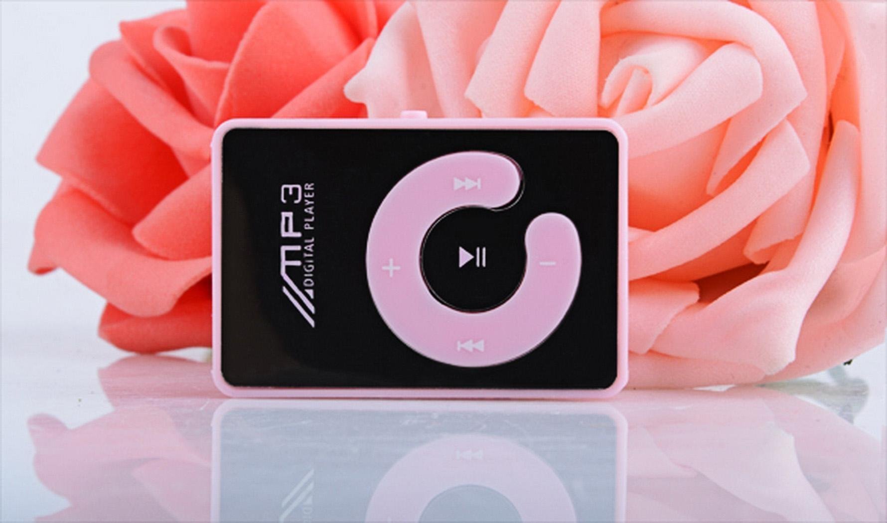 Yealsha Mini Clip Sport MP3 Player Support Mictro TF Card, Mini USB 2.0 Digital Music Player(Pink)