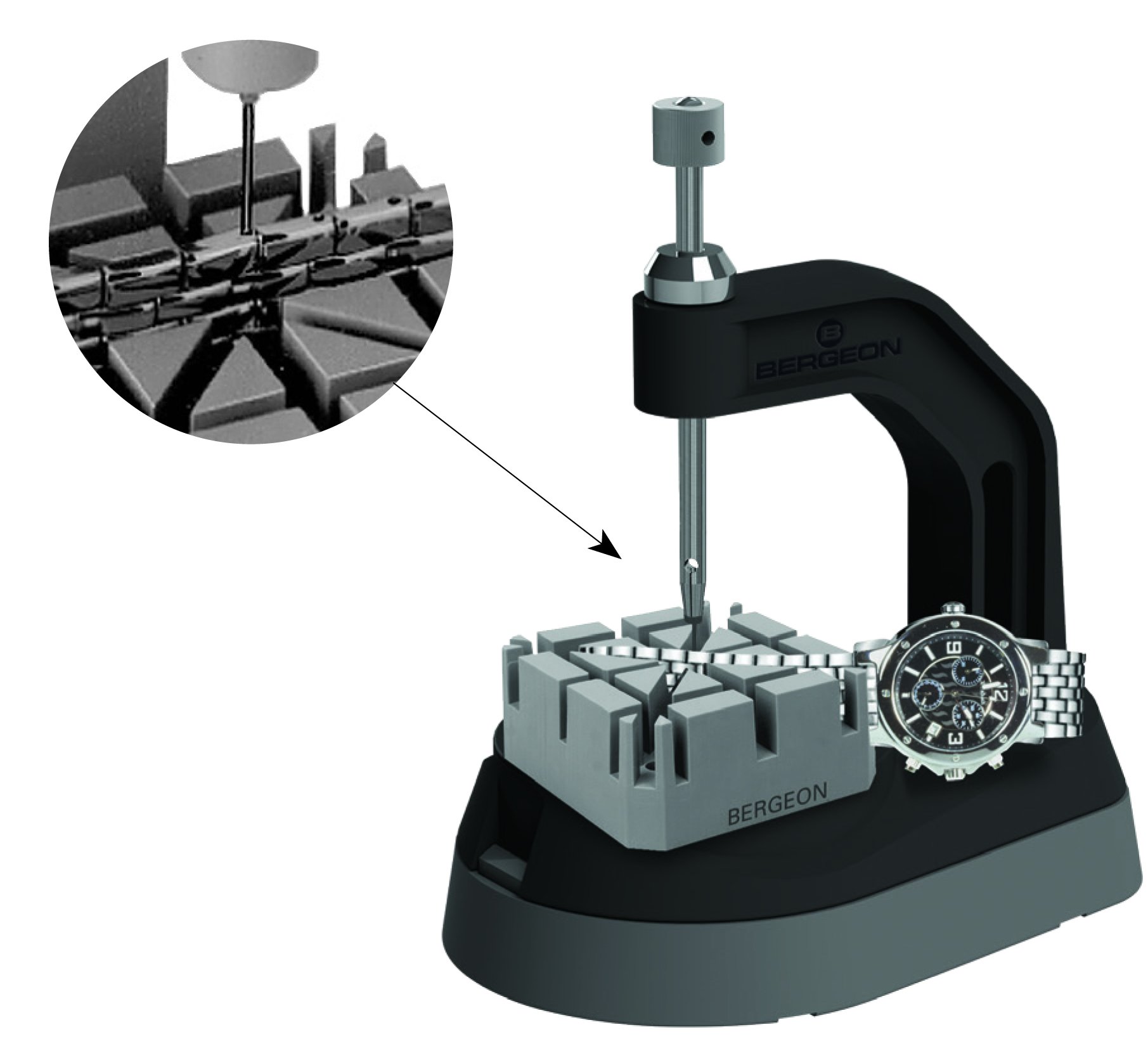 Bergeon 8745 Professional Grade Resin Multi-Function Press, Watch Sizing Tool #55-029